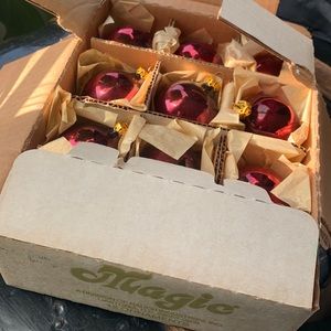 Complete set of 12 MCM vintage ornaments